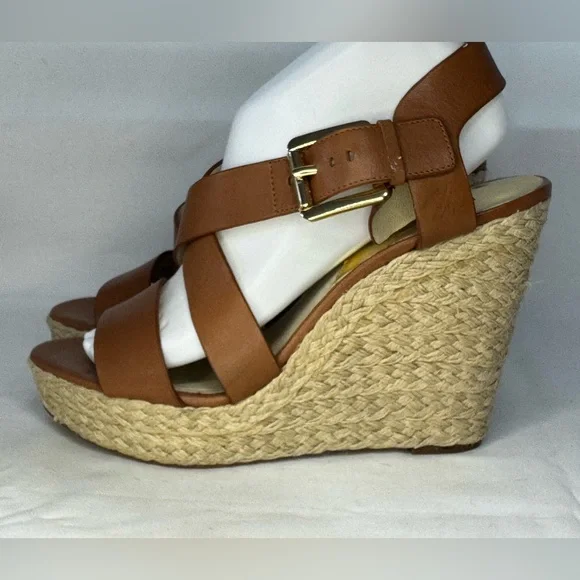 Michael Kors Tan Strappy Wedge Sandals - Picture 2 of 7